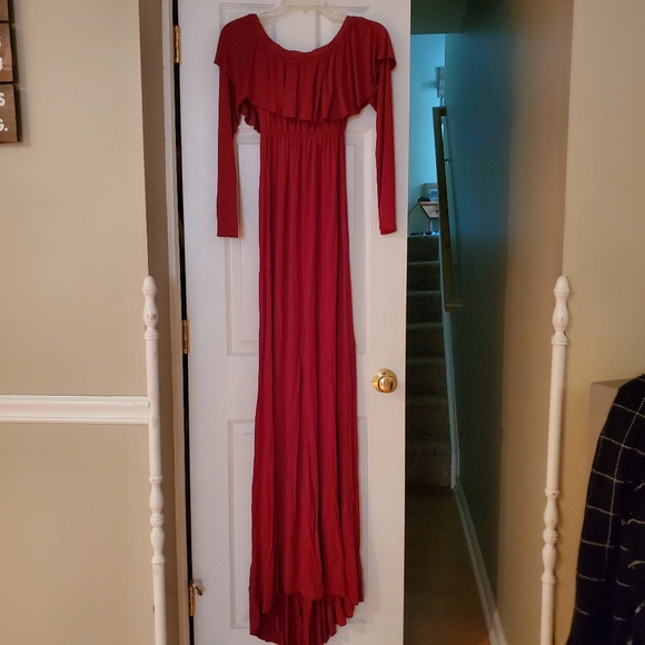 Dresses & Skirts - Maternity dress, red, high low